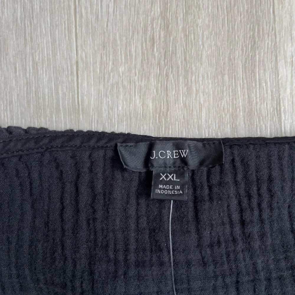 J. Crew Ruffle Soft Gauze Camisole Black Size XXL NEW NWT